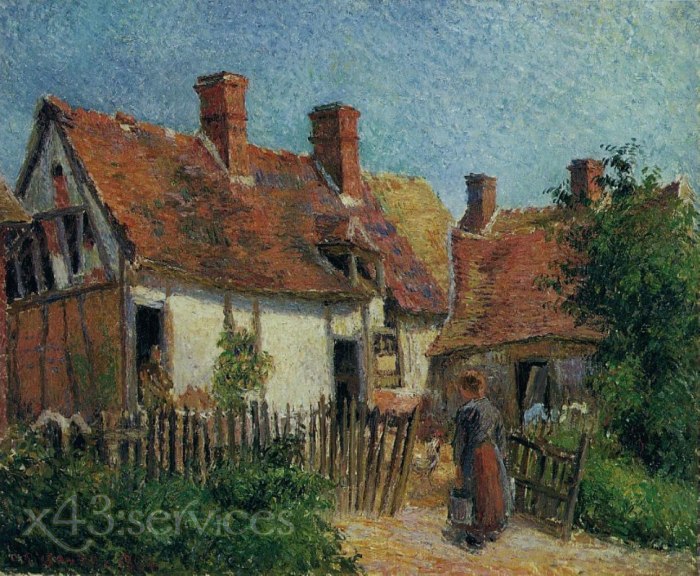 Camille Pissarro - Alte Haeuser bei Eragny - Old Houses at Eragny